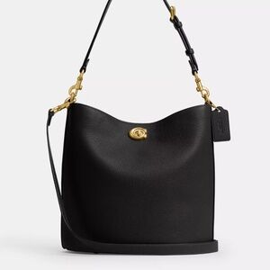 Coach Black Willow Soft Bucket Bag Leather Purse NWT